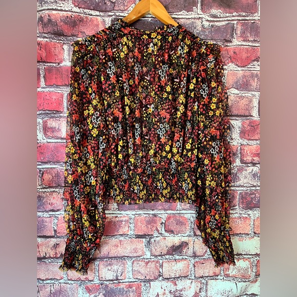 Free People Twyla Mesh Smocked Floral Crop Top - Picture 6 of 9